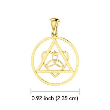 Life’s worth the healing and inspiration ~ Celtic AA Symbol 14K Yellow Gold Pendant Jewelry GPD518 - Jewelry